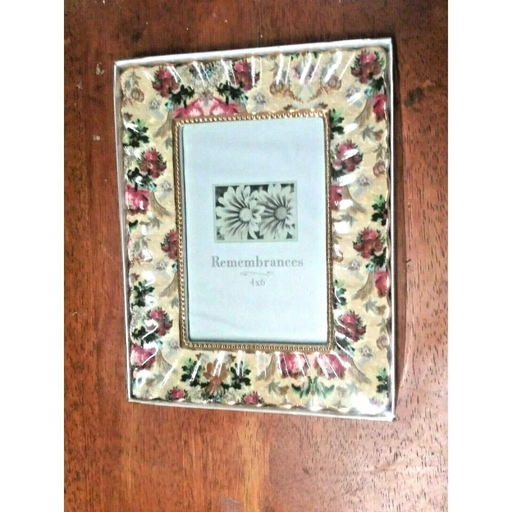 NEW Nantucket Photo Frame CERAMIC floral 4